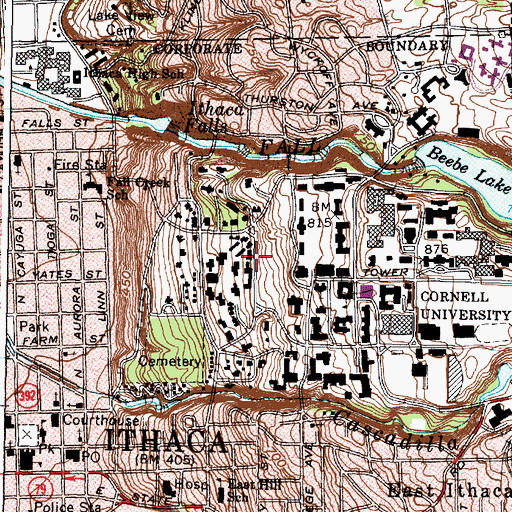 Topographic Map of Founders Hall, NY
