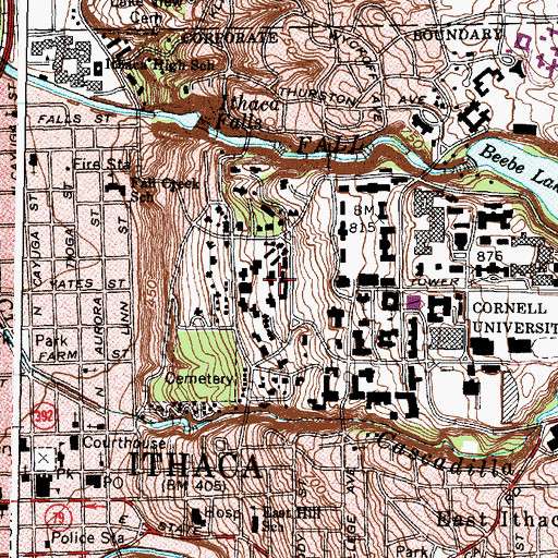 Topographic Map of Class of '17 Hall, NY