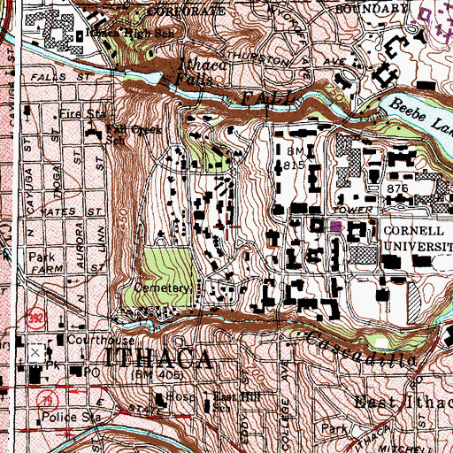 Topographic Map of Hans Bethe House, NY