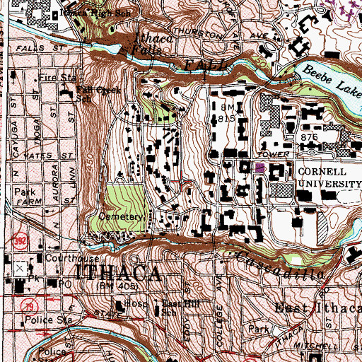 Topographic Map of Noyes Community Recreation Center, NY