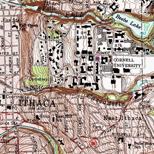 Topographic Map of Anabel Taylor Hall, NY