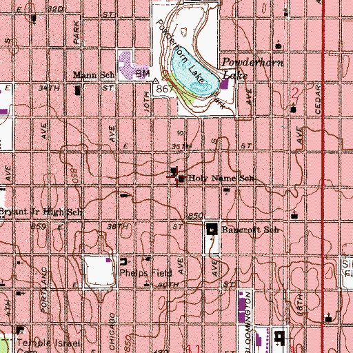 Topographic Map of Risen Christ Catholic School, MN