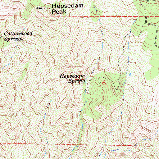 Topographic Map of Hepsedam Spring, CA