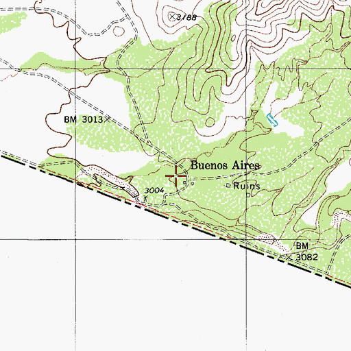Topographic Map of Buenos Aires, AZ