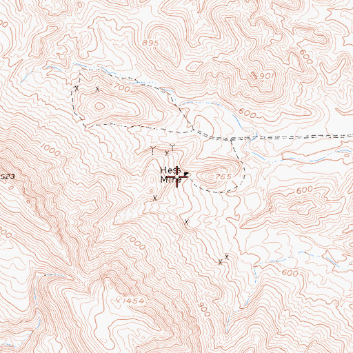 Topographic Map of Hess Mine, CA