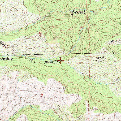 Topographic Map of Hi Mountain Trail, CA