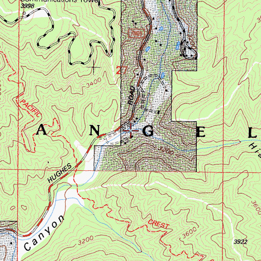 Topographic Map of Hiatt Canyon, CA