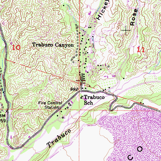 Topographic Map of Hickey Canyon, CA