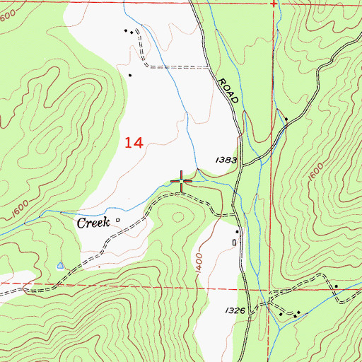 Topographic Map of Hickman Creek, CA