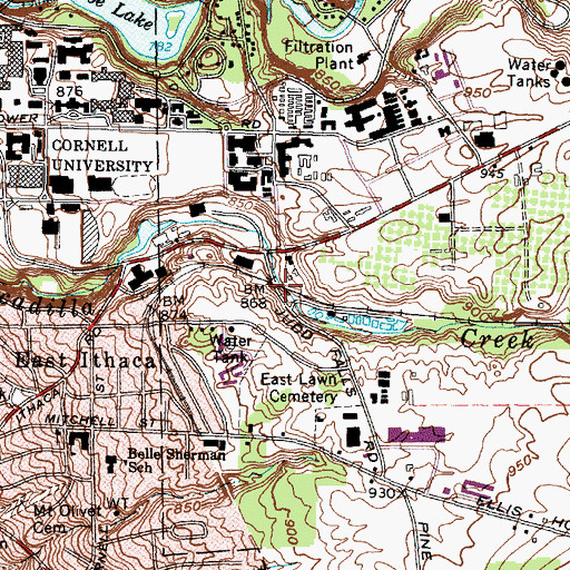 Topographic Map of Judd Falls Bridge, NY