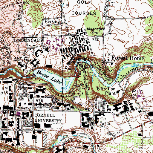 Topographic Map of Sackett Foot Bridge, NY