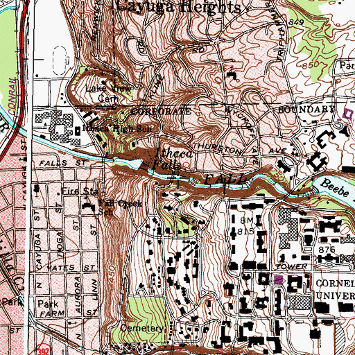 Topographic Map of Stewart Avenue Bridge, NY