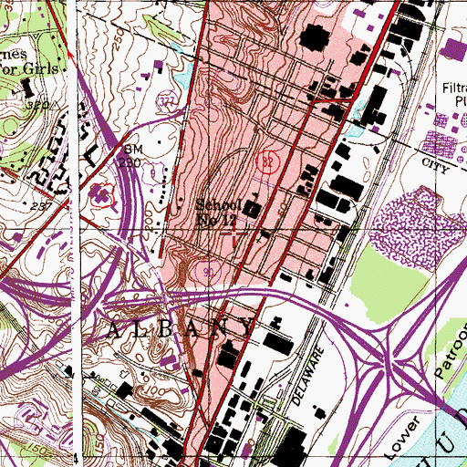 Topographic Map of Hackett Park, NY