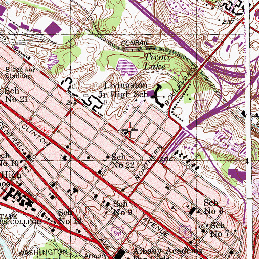 Topographic Map of Saint Georges Lithuanian Roman Catholic Church, NY