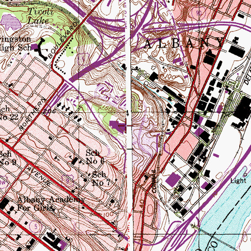 Topographic Map of Arbor Hills Elementary School, NY