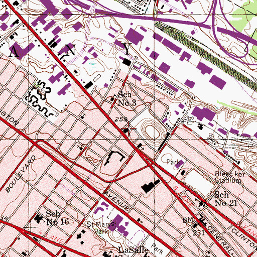 Topographic Map of Church of the Blessed Sacrament, NY