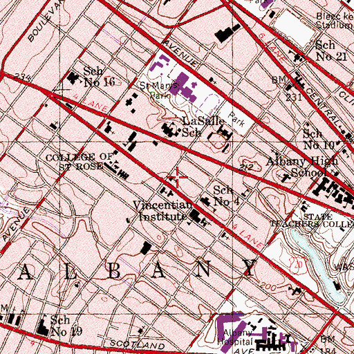 Topographic Map of Madison Avenue Baptist Church, NY