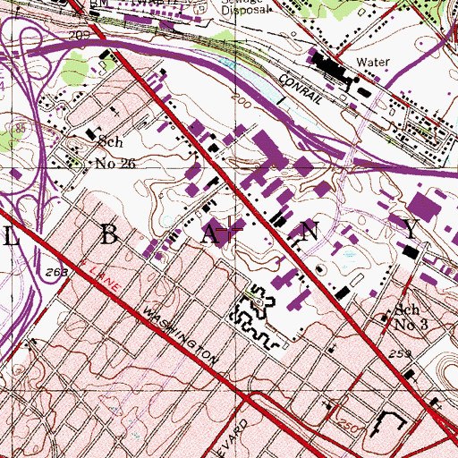 Topographic Map of Central Plaza Shopping Center, NY