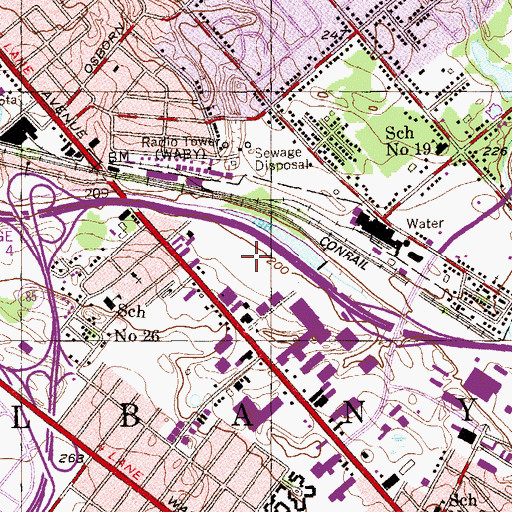 Topographic Map of Colvin Central Plaza Shopping Center, NY