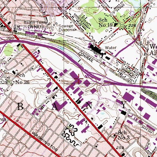Topographic Map of Westgate Shopping Center, NY