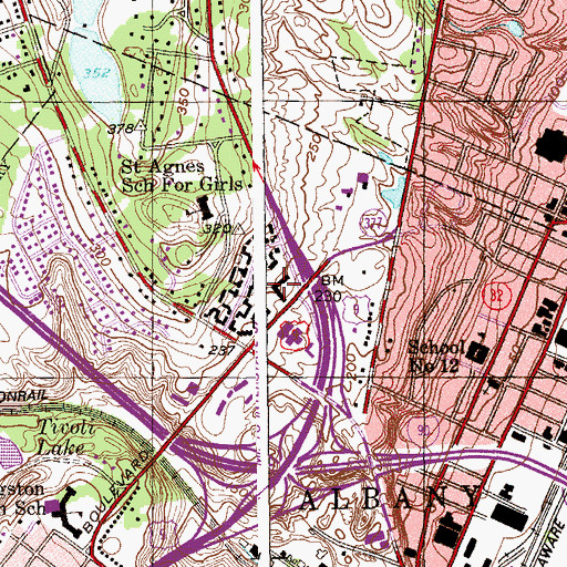 Topographic Map of Loudon Shopping Center, NY