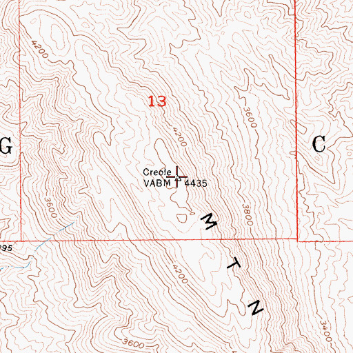 Topographic Map of Hidalgo Mountain, CA