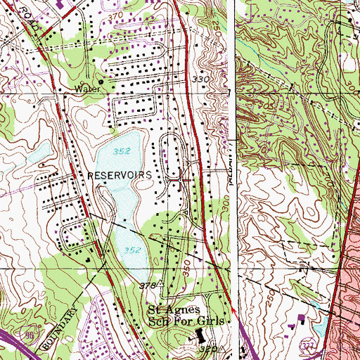 Topographic Map of Loudon Heights, NY