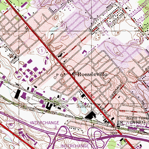 Topographic Map of Roessleville Presbyterian Church, NY
