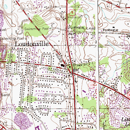 Topographic Map of Loudonville School, NY
