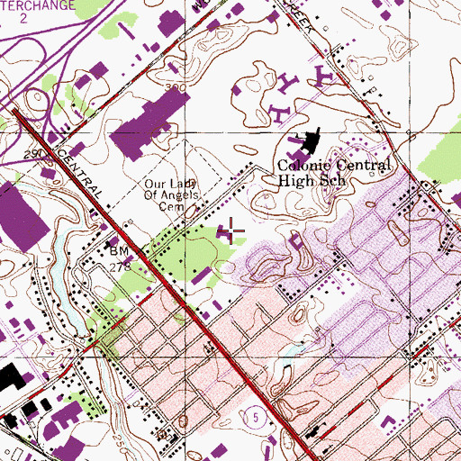 Topographic Map of Roessleville School, NY