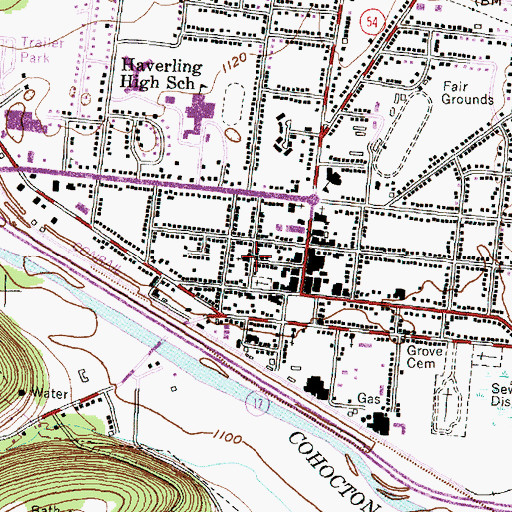 Topographic Map of Bath Baptist Church, NY