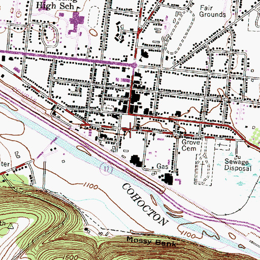 Topographic Map of First Presbyterian Church of Bath, NY