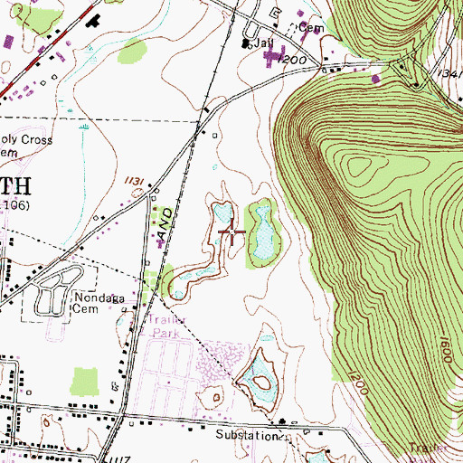 Topographic Map of Bath Country Club, NY