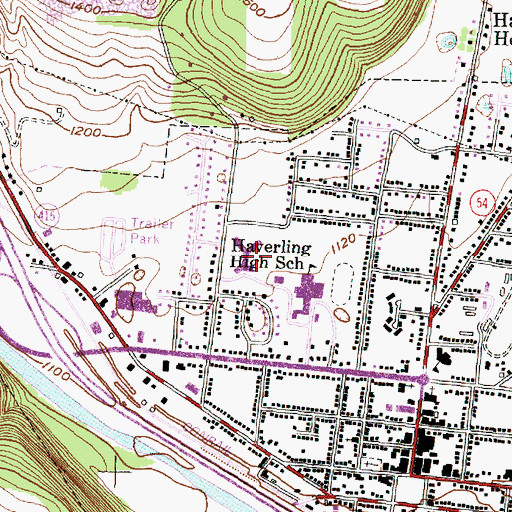 Topographic Map of Vernon E Wightman Primary School, NY