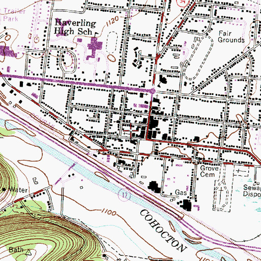 Topographic Map of Pioneer Cemetery, NY
