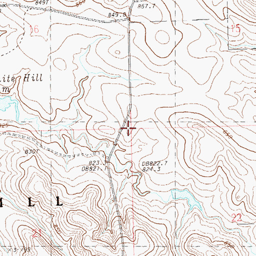 Topographic Map of Unorganized Territory of White Hill, SD