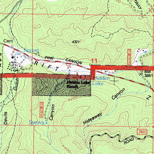 Topographic Map of Hidden Lake, CA