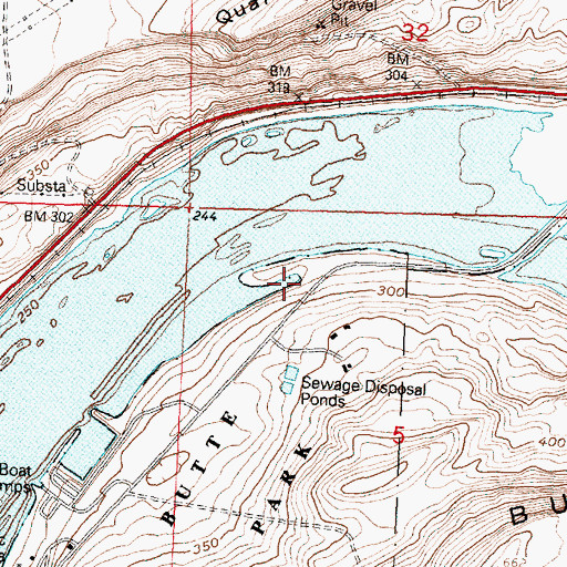 Topographic Map of Crow Butte Treaty Fishing Access Site, WA