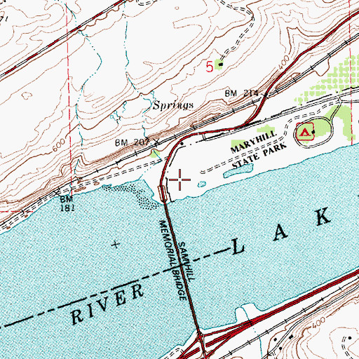 Topographic Map of Maryhill Treaty Fishing Access Site, WA