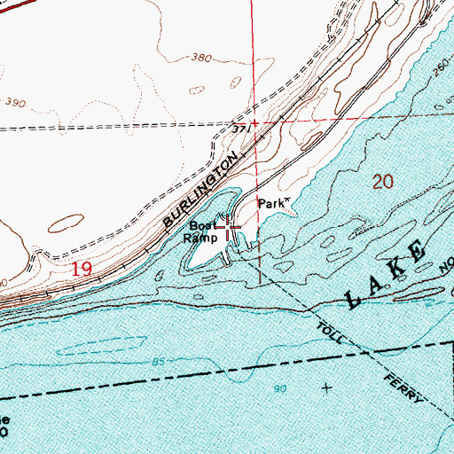 Topographic Map of Roosevelt Treaty Fishing Access Site, WA