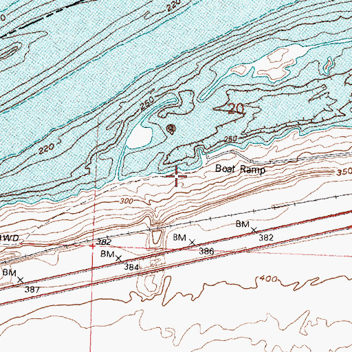 Topographic Map of Threemile Canyon Treaty Fishing Access Site, OR