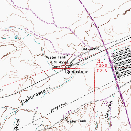 Topographic Map of Campstone, AZ