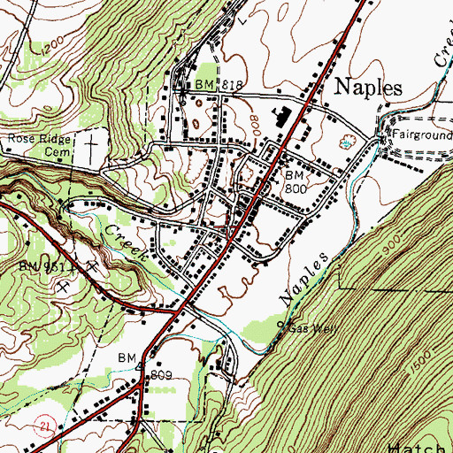 Topographic Map of Maxfield Hose Company Station 1, NY