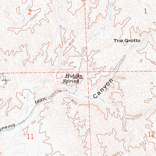 Topographic Map of Hidden Spring, CA