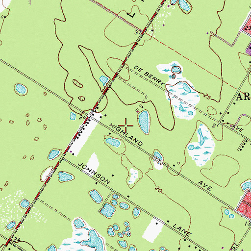 Topographic Map of Highland Avenue Christian School, TX