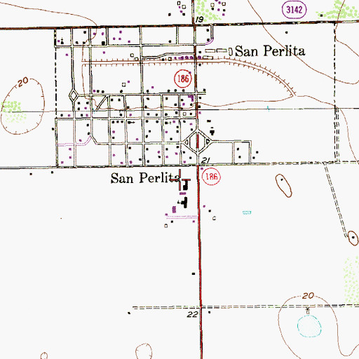 Topographic Map of San Perlita Middle School, TX