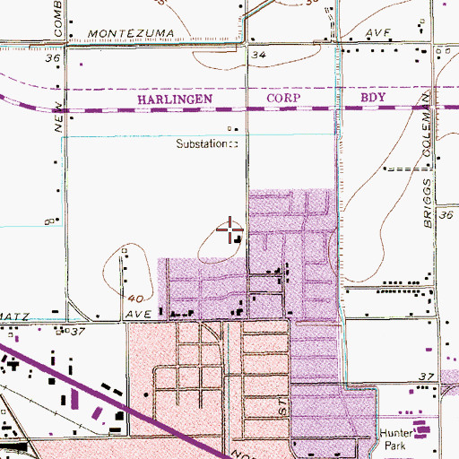 Topographic Map of Valley High School, TX
