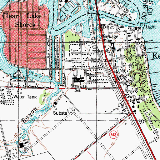 Topographic Map of Lavace Stewart Elementary School, TX