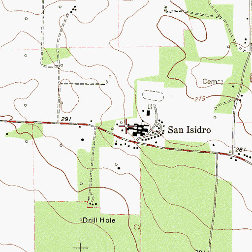 Topographic Map of San Isidro High School, TX