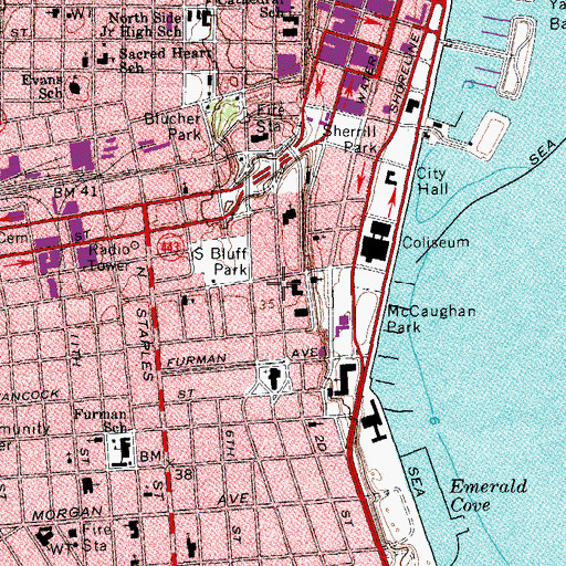 Topographic Map of Saint James' Episcopal School, TX
